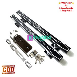 1set gagang tarikan handle pintu dan 1 slot rumah kunci untuk pintu depan dan kamar
