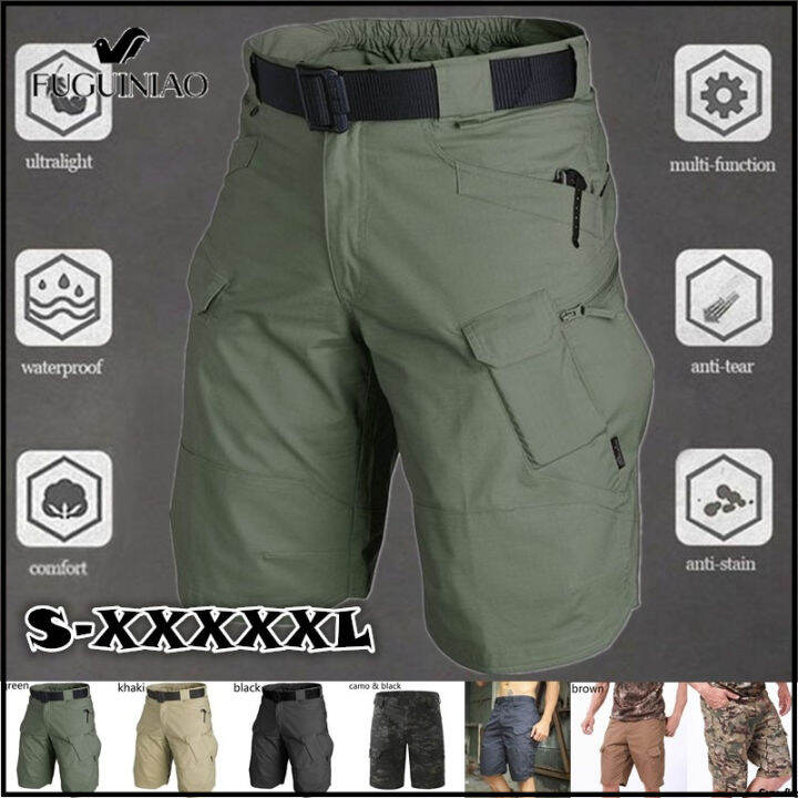 Fuguiniao Tactical Pants Camouflage Shorts Mens Outdoor Army Military ...