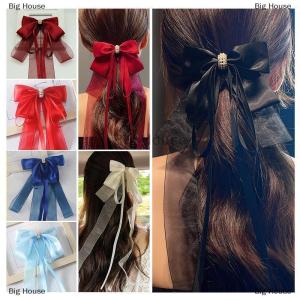 [COD] Big House กิ๊บติดผมรูปโบว์ขนาดใหญ่สวยหวานใหม่สำหรับเด็กผู้หญิงกิ๊บติดผมริบบิ้นยาวโลลิต้ากิ๊บติดผมหางม้าน่ารักเครื่องประดับผมแฟชั่น