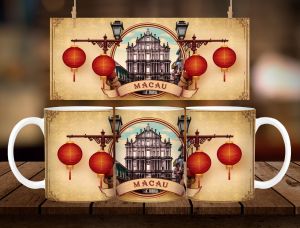 Macau Souvenir Mug 11oz with Gift Box – Vintage Design Ceramic Coffee Mug | Travel Souvenir Gift