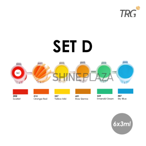TRG Acrylic Paint Basic Colour Set 6 x 3 ml  ACC-6-3 - Cat Akrilik Warna Kanvas Lukis Canvas Acrylic Color 3ml
