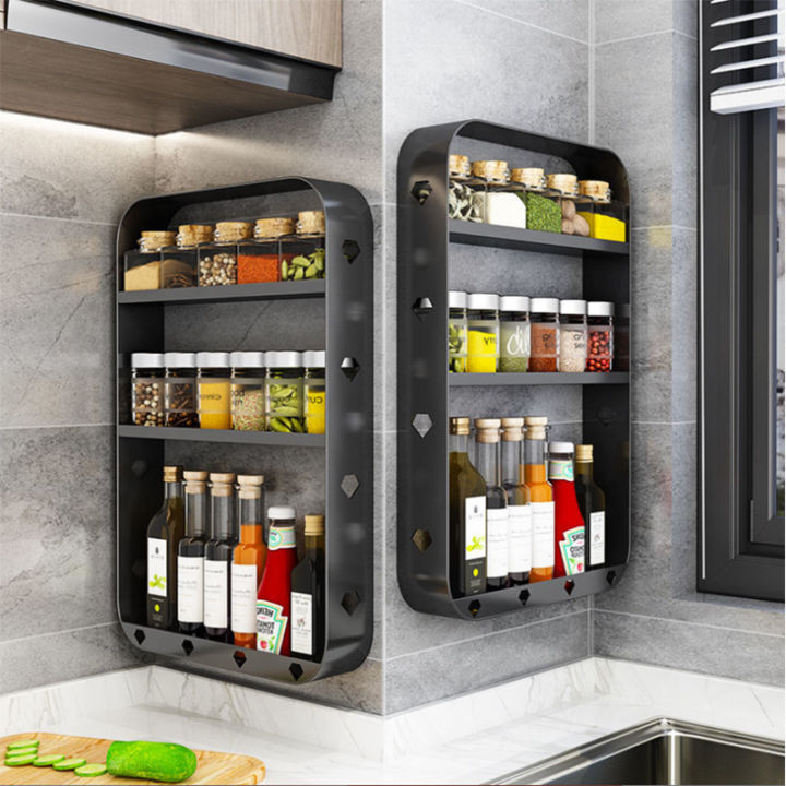 Wall Mount Tier Storage Organizer Shelf Wall Mounted Spice Shelf