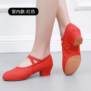 Free Shipping Teacher Dance Shoes WomenS Dance Shoes Non-Slip For Practice And Ballet Black Suitable For Square Dancing With Medium To High Heels