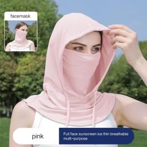 หน้ากากป้องกัน UV จากแสงแดดระบายอากาศได้ดีสำหรับหน้ากากกรองแสงฤดูร้อนหมวกไหมพรมมีฮู้ดสำหรับการขี่จักรยานผ้าคลุมหน้าเดินป่าตกปลา