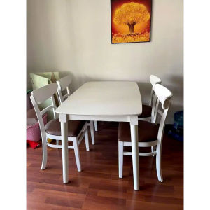 Bộ bàn ăn 4 ghế bàn ăn 6 ghế cabin lai sang trọng - chất gỗ cau su chống mối mọt và thấm nước