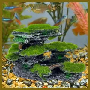 [Valitoo] Aquarium Mountain View StoneAquarium View Stone Mossed Aquarium Hideout Submersible Resin Aquarium Decorations Large