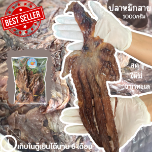 🚚 พร้อมส่ง ‼️ ปลาหมึกสาย หมึกสายหวาน ปลาหมึกสายหวาน หมึกสายหวานแกะตา ตัวเล็กใหญ่ รสหวานเค็ม ราคาถูก สด ทำมาใหม่ๆๆ (ขนาด1000g)/Tentacle squid