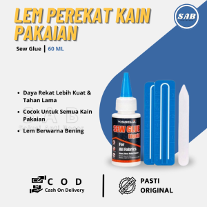 Lem Super Kuat Lem Khusus Kulit Cairan Liquid Lem Perekat Kain Tanpa Jahit Anti Air Serbaguna Sew Glue 60ml