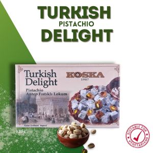 KOSKA TURKISH DELIGHT (Lokum) WITH PISTACHIO - Giftable Snacks [ 125g ] - Imported From Turkey