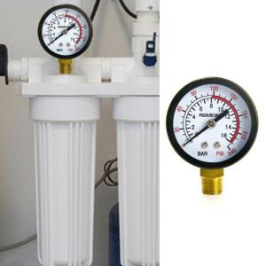 Thiết bị đồng hồ đo áp suất dọc công nghiệp 0-16 thanh thép carbon chống ăn mòn dễ dàng đọc quay số cho các hệ thống khác nhau