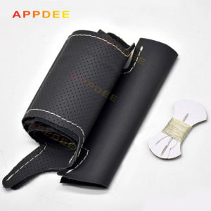 Black Artificial Leather Car Steering Wheel Cover for Honda Fit 2009-2013 City Jazz 2012 2011 2010