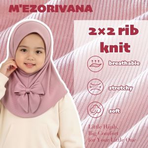 SHIHENG Breathable Kids Instant Hijab Elastic Chin Support Pre-Stitched Design Ethnic Style Turban Modest Childrens Scarf Sweet Bow Embellishment Girls Bowknot Headscarf Celebration Outfit