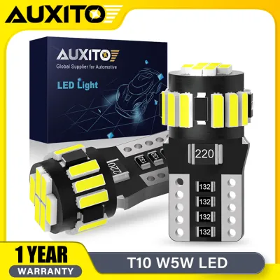 AUXITO 2Pcs T10ไฟแอลอีดีสว่างมากไม่มีข้อผิดพลาด W5W 168 194หลอดไฟ Led Canbus รถยนต์ไฟเก๋งสำหรับที่จอดรถ12V