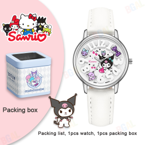(With Box/36mm)100% Authentic Sanrio Hello Kitty Watch for Kids Girls Quartz Watch Waterproof Kuromi Melody Clear Luminous Scratch Resistant Kids Watch Boys Cinnamoroll Birthday Gift Christmas Gifts Pochacco Pompompurin 2130 手表女生防水