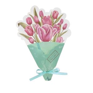 TINGTIAN 10pcs Carnation Bouquet Greeting Card Chrysanthemum Rose Folding Flower Gift Card Postcard Gifts Blessing Thank You Card Mothers Day