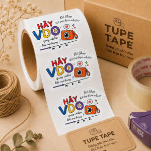 Sticker | Quay Video | Tem dán mặt trước hộp hàng | 200 tem/cuộn | Chống nước