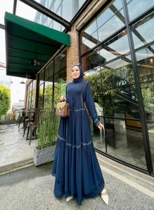 Glamz kiran gamis terbaru pesta mewah elegan modern kekinian dress wanita baju muslim terlaris busui