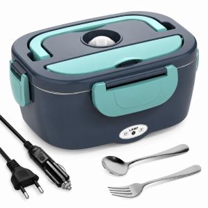 FSDRD Dual Voltage Electric Heating Lunch Box Insulated Structure 304 Stainless Steel Insulated Food Warmer Homemade Meals Easy To Carry Food Container Car Use