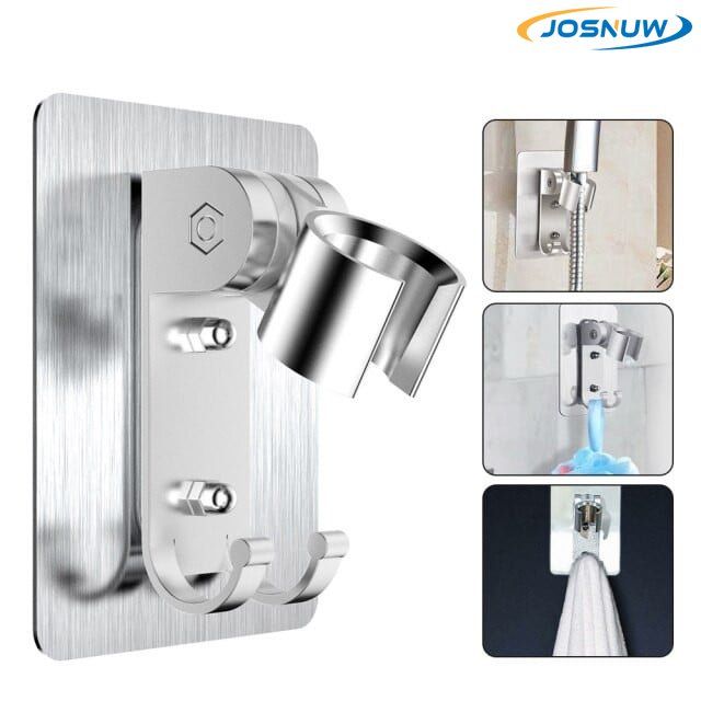 JOSNUW Adjustable Shower Head Rack Bracket Wall Mounted Bath Holder No
