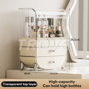 Trove Acrylic Multipurpose Cosmetic Storage Box Dust-proof With Lid Make Up Organizer Space Saving