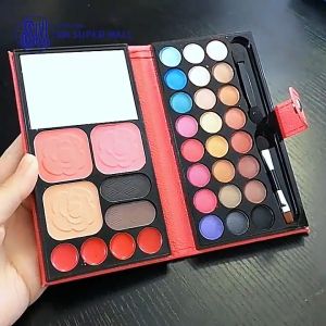 【SM Mall】33 Colors Makeup Gift Set Eyeshadow Palette Blush Lip Mud Eyebrow Powder Compact Case for Kids Students School Performance Party Makeup Kit Shimmer Matte Finish Long Wear