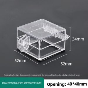 RUSSELLERT 1Pcs Transparent Button Protection Cover PC 40/50/60mm Switch Protective Cover Flip Design Anti Misoperation Cover for Industrial Commercial Use