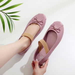 SHOES BY TIRA Meisha karet pita/sandal sepatu flatshoes wanita bahan jelly karet lentur/sepatu kantoran/sepatu kerja/flatshoes cantik pita