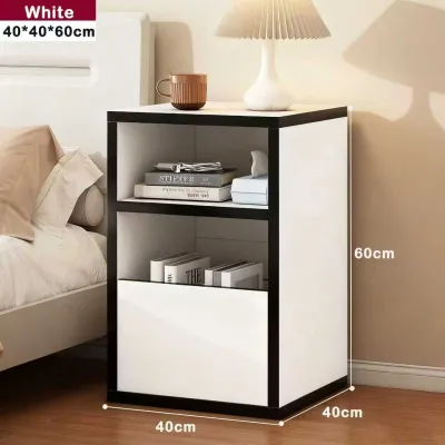 THEOMNIDESK Classic Bedside Locker Nightstand with Lock and Versatile Storage Small Family Bedroom Bedside Cabinet