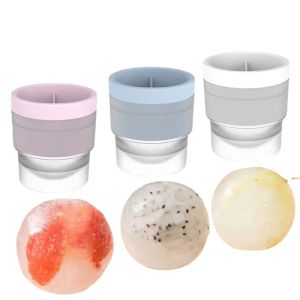 Large Whisky Ice Ball Making Mold Silicone Spherical Ice Maker Sphere Ice Cube Molds Round Shape