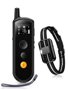2000FT Remote Control Dog Training Collar Electric Shock Vibration Beeps Mode 16 Level Keypad Lock IPX8 Waterproof Rechargeable