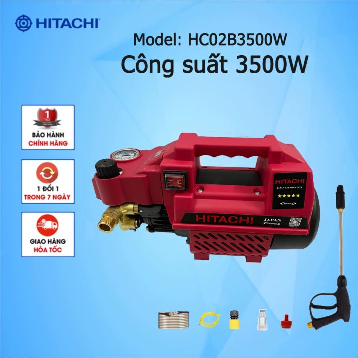 [ BH 12 THÁNG ] Máy rửa xe mini I Máy rửa xe cao áp HITACHI HC02 ...