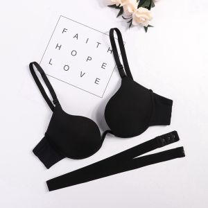 【Free Shipping】Seamless Bra Backless Invisible Plunge Deep V Low Cut Push Up Back Bra Gather Plunge Bra for Women