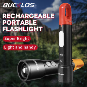 BUCKLOS 800lm LED Flashlight Rechargeable Waterproof Heavy Duty COB Zoomable Headlight Flashlight Camping Fishing Outdoor 1000m