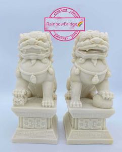 FU DOGS (New-2Pcs-White) #SIZE: H17cm  #881