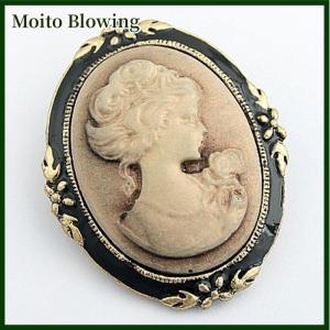 Moito Women Vintage Cameo Elegant Brooch Pin Antique Wedding Charm Portrait Brooch Pin