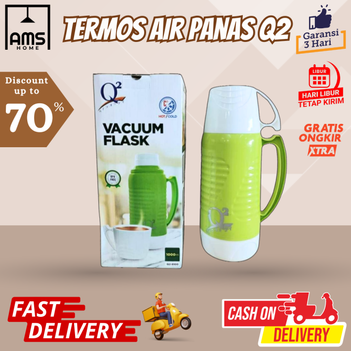 Q2 termos air tahan panas dingin 1 liter Q2 8100 / vacuum flask 1L TERMOS VACUUM FLASK Q28100