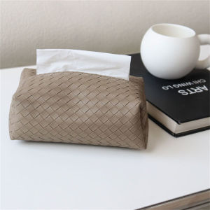 PU Leather Tissue Box Braided New Environmental Pattern Napkin Foldable Cover Home Office Waterproof Dustproof Sundries Ontainer