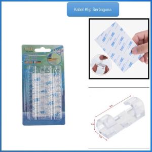 Klip Kabel Bening 1Bungkus Isi 20pcs Transparan Pengikat Kabel Cable Organizer Holder