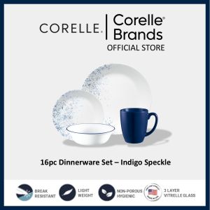 CORELLE 16pc Dinnerware Set – Indigo Speckle