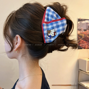 Nam Hàn Quốc Kẻ Sọc ngọt ngào barrettes phụ nữ thanh lịch mùa hè phong cách Ins cá mập Clip