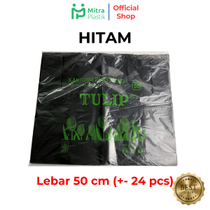 Kantong Plastik Tulip Lebar 50 cm Hitam Putih Merah Besar Kresek Packing Online Shop