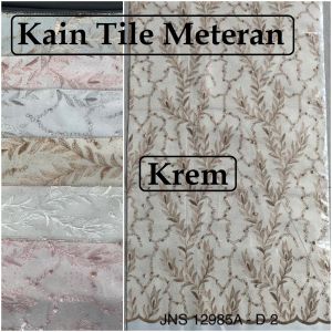 (1 m) Bahan Kain Tile Meteran Cocok Untuk Bahan Kebaya Modern Motif Bunga Model Terbaru 2024