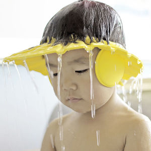 JJT Baby Shower Cap with Ear Protection Adjustable Waterproof Hair Washing Hat for Toddlers