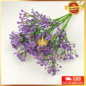 [1 PCS] Bunga Pikkok Tangkai Panjang Cabang 2 Artificial Bunga Peacock Warna Baby Breath untuk Dekorasi Rumah Cafe Taman dan Dekorasi Pernikahan Wedding atau Pelaminan Artifisial Termurah Premium Import