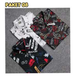 PAKET HEMAT 3PCS 90 RIBU KEMEJA MOTIF PRIA LENGAN PENDEK