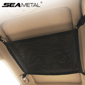 Car Ceiling Storage Net Pocket Car Roof Bag Interior Cargo Net Breathable Mesh Bag