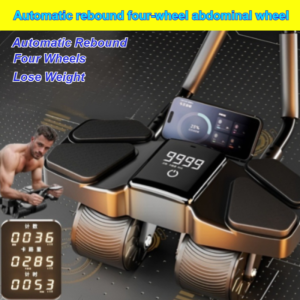 ✨Effective abdominal muscle training✨New automatic rebound four-wheel abdominal exercise roller/fitness exercise equipment/home exercise