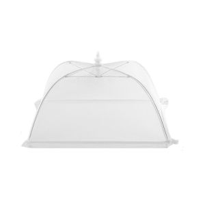BECOME Lace Fabric Mesh Food Cover Foldable Umbrella Shape Mesh Dish Tent Food Lid White Mesh Food Net Kitchen