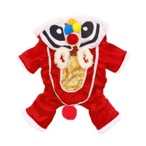 PETPARADIS Cartoon Dog New Years Clothing Soft Breathable Pet Sweater Pet Supplies with Plush Dog Four Legged Clothes Spring Festival