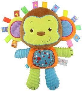 Plush Bunny Stuffed Animal Lovey Infant Pacify Doll Soft Taggie Toy Soothing Sensory Toy Great GiftMonkey Lion Tags Rattle Toys